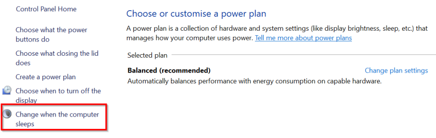 power options
