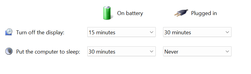 power plan settings
